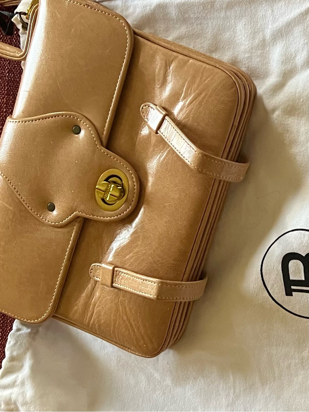 Vintage Balmain  Tan Leather Shoulder Bag - Elegant Everyday Style